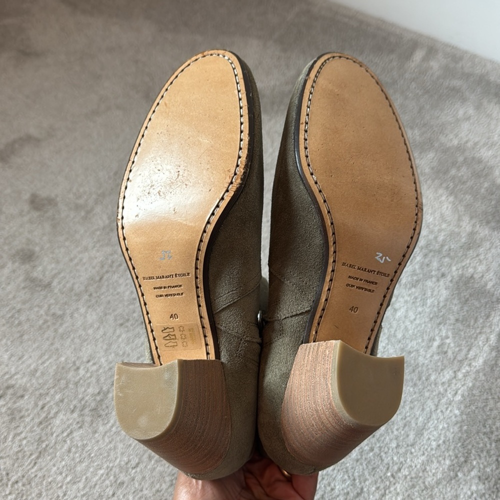 Isabel Marant Olive Suede Ankle Booties - Picture 10 of 11
